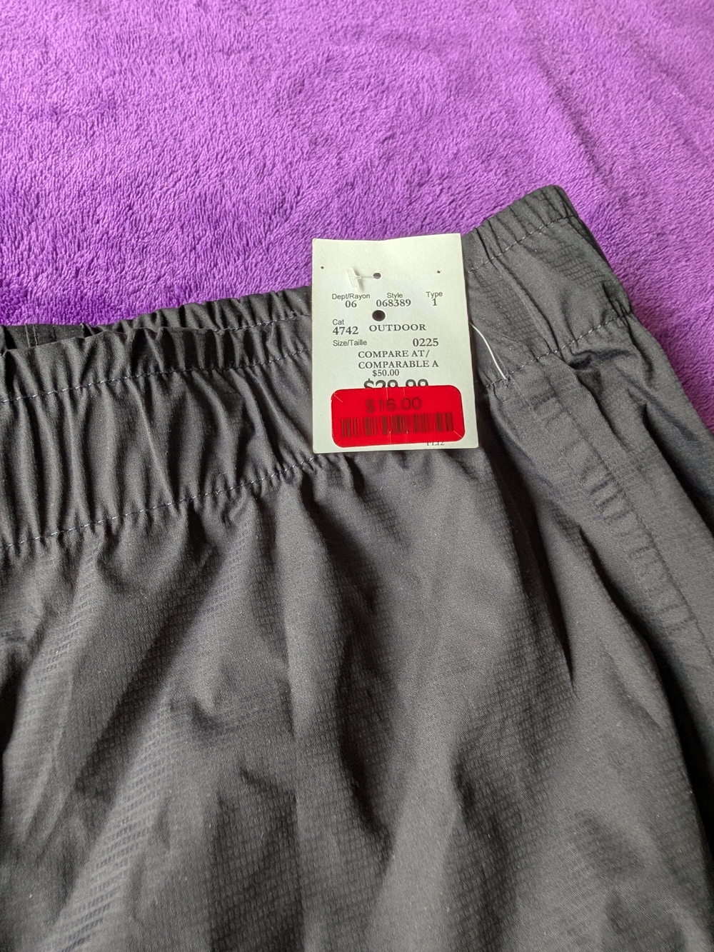 Womans Outdoor Elastic Waist Bottoms - Black